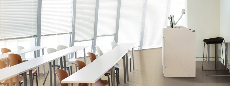 modern classroom interior and furniture